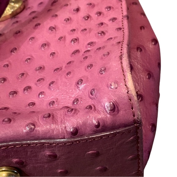 Brahmin Tori Tote Ostrich Fig Normandy Bag Purse Leather - Picture 15 of 16